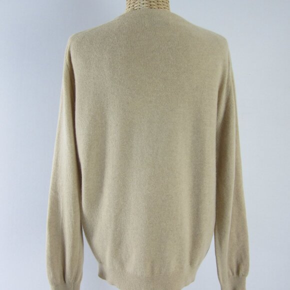 Vtg Pringle Womens 42 Medium Beige Long Sleeve Cardigan Sweater Made Scotland - Picture 4 of 9